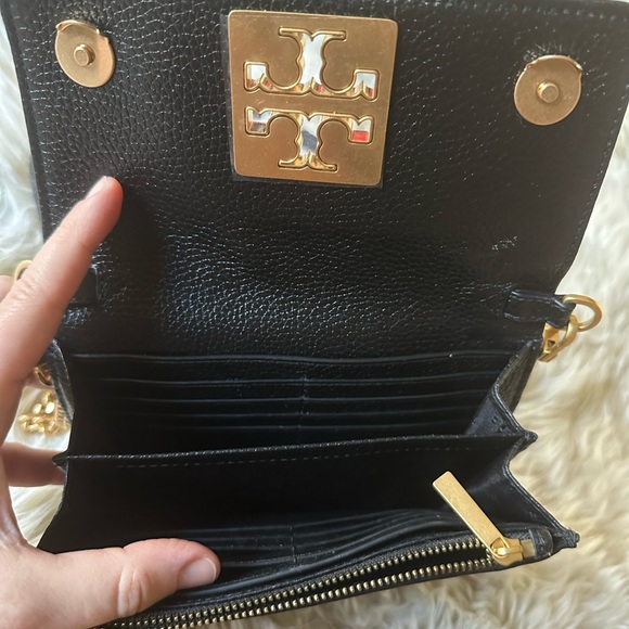 Tory Burch Britten purse bag chain wallet black leather new with tags! - Picture 5 of 14